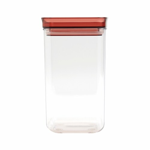Tabletops Gallery 35.5 Ounce Medium Square Plastic Container – Bordeaux Perspective: front