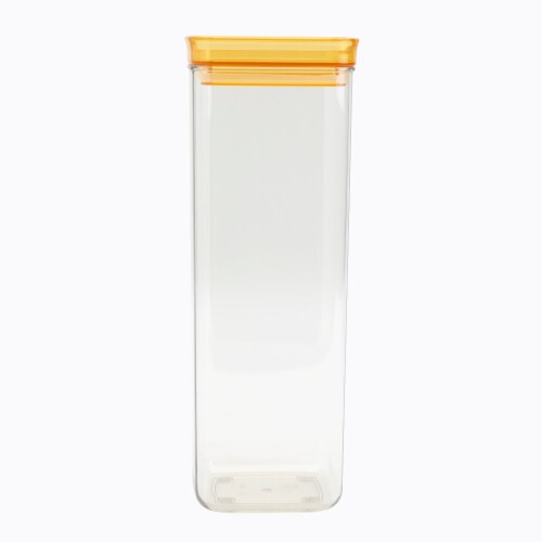 Tabletops Gallery Large Square Plastic Container – Amber Perspective: front