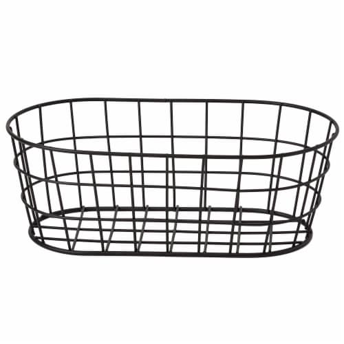 Tabletops Unlimited Gallery Oval Metal Basket - Black Perspective: front