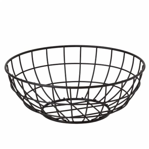 Tabletops Gallery Round Metal Basket - Black Perspective: front