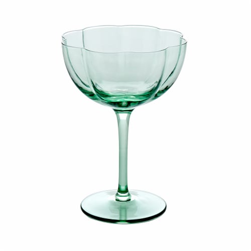 Tabletops Unlimited Coupe Glass Set - Green Perspective: front