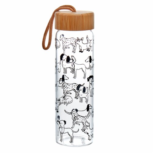 Tabletops Gallery 23 Oz Glass Water Bottle - Dogs Perspective: front