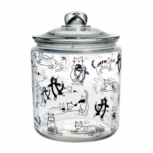 Tabletops Gallery Glass Apothecary Jar - Cats Perspective: front