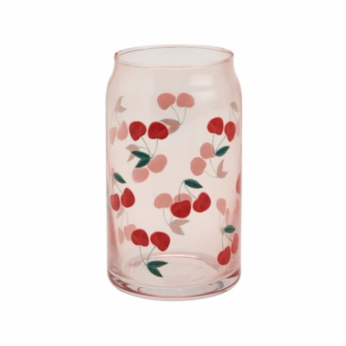 Tabletops Gallery Fruity Soda Can Glass – Cherry Perspective: front