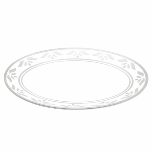 Tabletops Gallery Carrara Matte Melamine Oval Platter Perspective: front