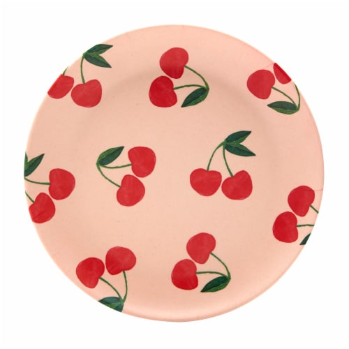 Tabletops Gallery Fruity Bamboo Melamine Salad Plate - Cherry Perspective: front