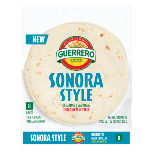 Guerrero Sonora Style Burrito Size Flour Tortillas Perspective: front