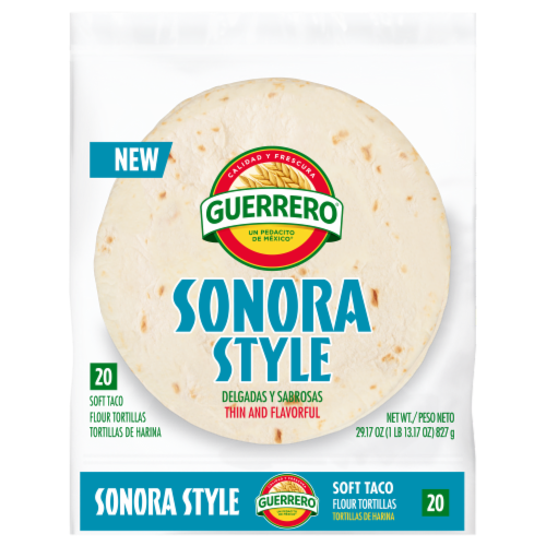 Guerrero Sonora Style Soft Taco Size Flour Tortillas Perspective: front