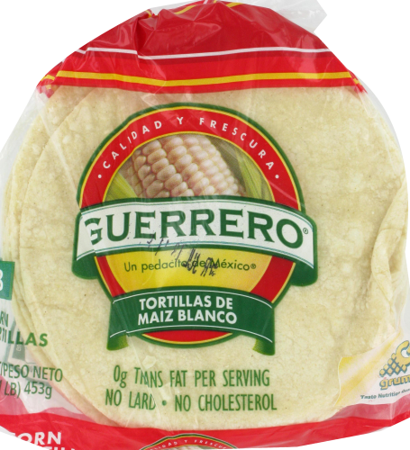 Guerrero White Corn Tortillas Perspective: front