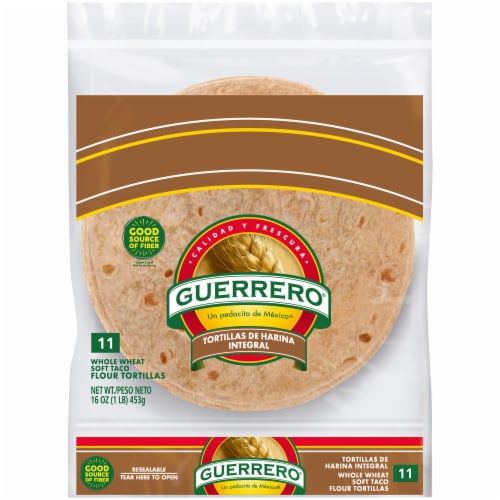 Guerrero Soft Taco Size Whole Wheat Flour Tortillas Perspective: front