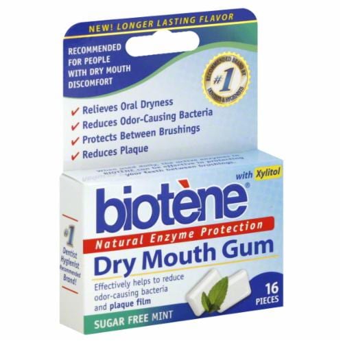 Biotene Dry Mouth Gum Perspective: front