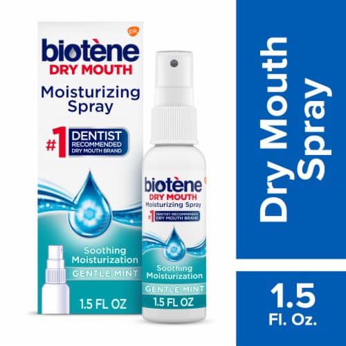 Biotene Dry Mouth Gentle Mint Moisturizing Mouth Spray Perspective: front
