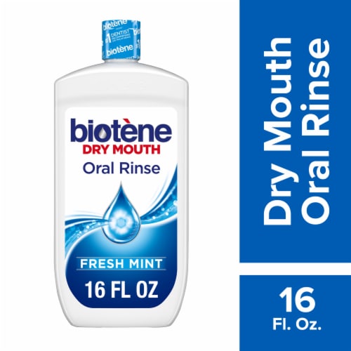 Biotene, Dry Mouth, Oral Rinse Mouthwash, Fresh Mint, Soothing Moisturization Perspective: front