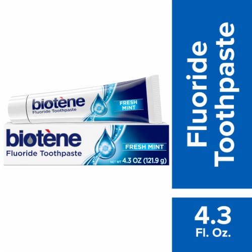 Biotene, Dry Mouth, Fluoride Toothpaste, Fresh Mint, Helps Prevent Cavities & Strengthen Teeth Perspective: front