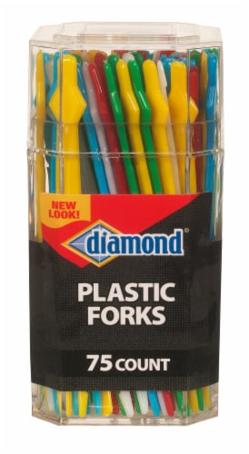 Diamond® Plastic Forks 75 Count Perspective: front