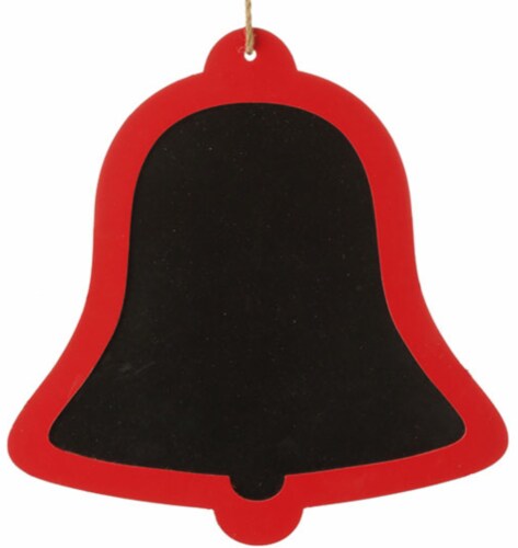 Raz 13.5  Black and Red Country Rustic Bell Shaped Christmas Ornament Perspective: front