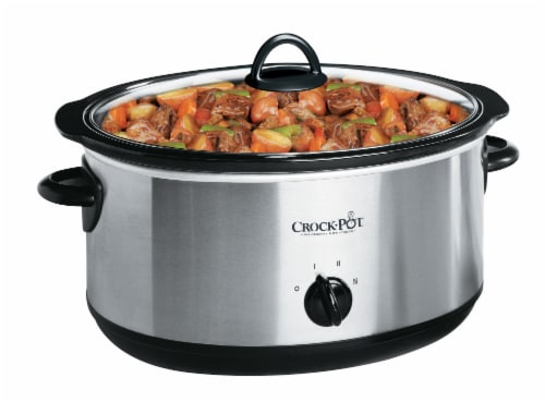 Crock-Pot Classic Silver & Black Stainless Steel Slow Cooker Perspective: front