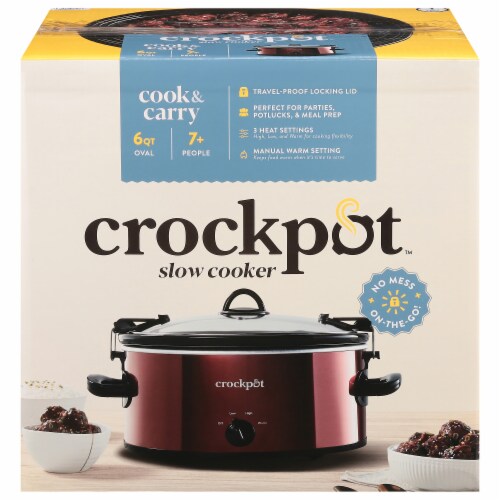 Crock-Pot® Cook & Carry™ Portable Slow Cooker - Red Perspective: front