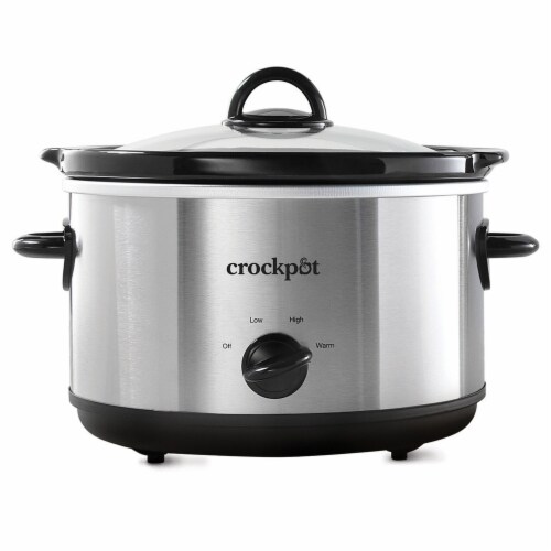 Crock-Pot® 4.5 Quart Manual Slow Cooker Stainless Steel Perspective: front