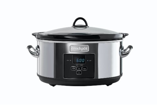 Crock-Pot® Silver/Black Programmable Slow Cooker Perspective: front