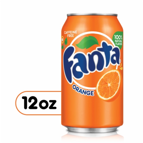 Fanta® Orange Fruit Soda Can Perspective: front