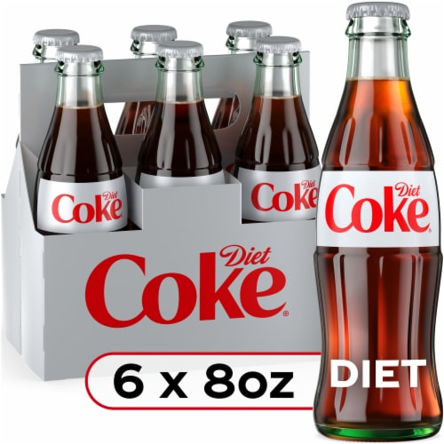 Diet Coke® Soda Glass Bottles Perspective: front