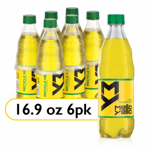 Mello Yello Citrus Flavored Soda Pop Soft Drinks Perspective: front