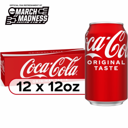 Coca-Cola Original Taste Soda Cans Perspective: front