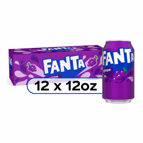 Fanta® Grape Caffeine Free Soda Cans Perspective: front