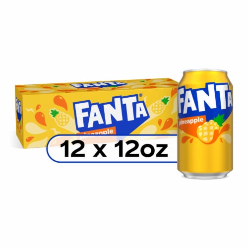 Fanta® Pineapple Soda Cans Perspective: front