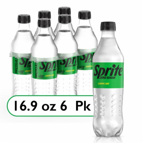 Sprite® Lemon Lime Zero Sugar Caffeine Free Soda Bottles, 6 pk / 16.9 fl oz  - Kroger