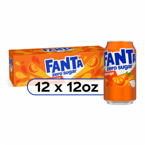 Fanta® Orange Caffeine Free Soda Can Perspective: front