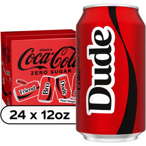 Coca-Cola Zero Sugar Soda Cans Perspective: front