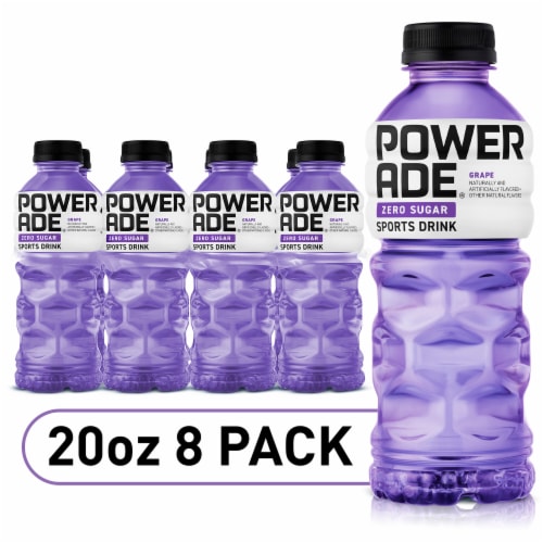 Powerade Zero Sugar Grape No Sugar Added Electrolyte & Vitamin Fruit Flavor Sports Drink Perspective: front