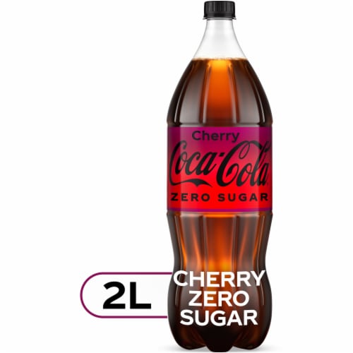 Coca-Cola® Cherry Zero Sugar Soda Bottle Perspective: front