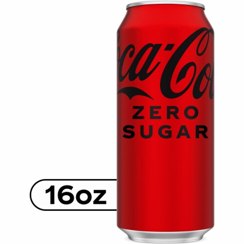 Coca-Cola Zero Sugar Soda Can Perspective: front