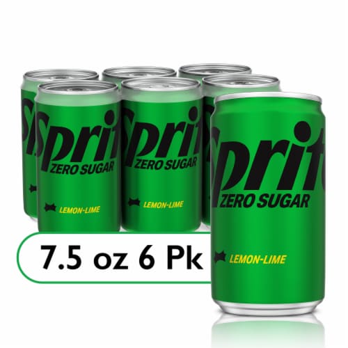 Sprite® Lemon Lime Zero Sugar Caffeiine Free Soda Mini Cans Perspective: front