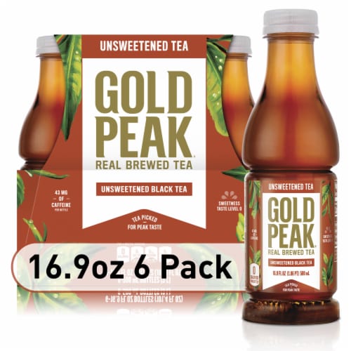 Gold Peak Unsweetened Black Iced Tea Drink Perspective: front