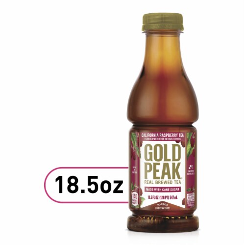 Gold Peak Raspberry Flavored Iced Tea Drink Perspective: front