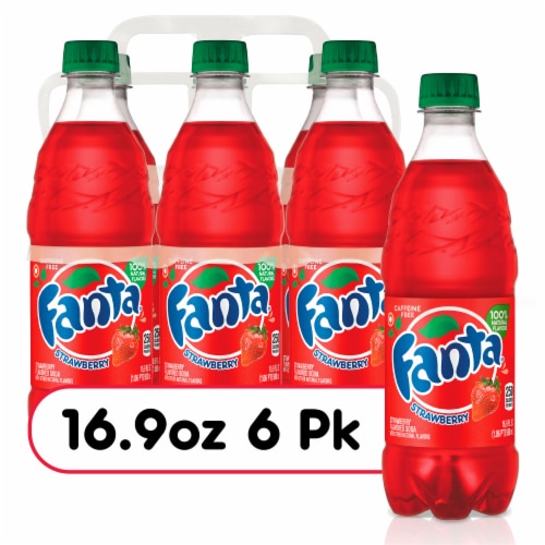 Fanta® Strawberry Caffeine Free Soda Bottles Perspective: front