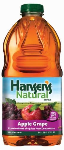 Hansen's 100% Natural Apple Grape Juice Perspective: front