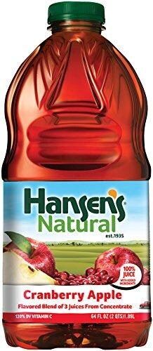 Hansen's 100% Natural Cranberry Apple Juice Perspective: front