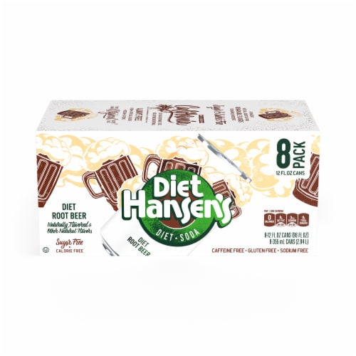 Hansen's Diet Root Beer Soda Perspective: front