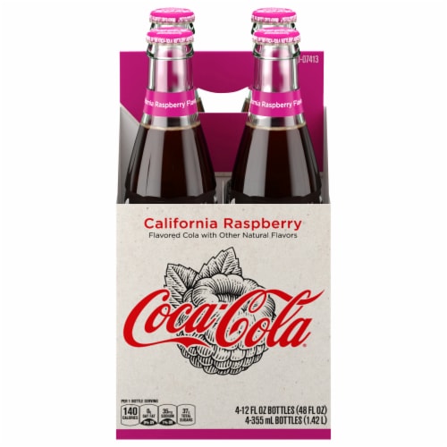 CocaCola California Raspberry Cola Soda, 4 bottles / 12 fl oz Pick
