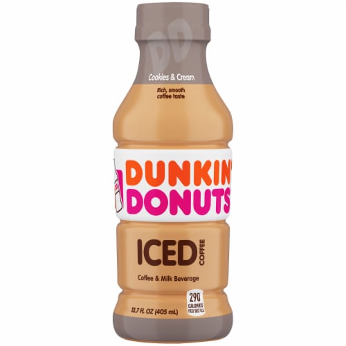 Dunkin' Donuts Cookies & Cream Iced Coffee Perspective: front