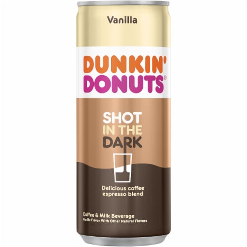 Dunkin' Donuts Shot in the Dark Vanilla Coffee & Milk Beverage Perspective: front