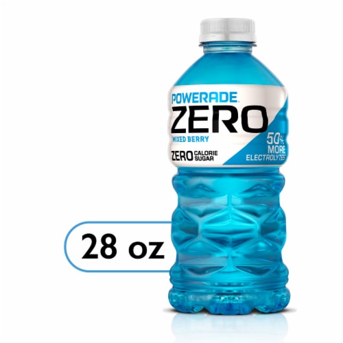 Powerade Zero Sugar Mixed Berry No Sugar Added Electrolyte & Vitamin Fruit Flavor Sports Drink Perspective: front