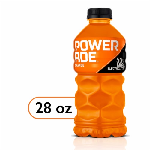 Powerade Orange Added Electrolyte & Vitamin Fruit Flavor Sports Drink Perspective: front