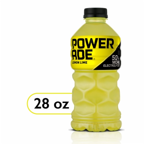 Powerade Lemon Lime Added Electrolyte & Vitamin Fruit Flavor Sports Drink Perspective: front