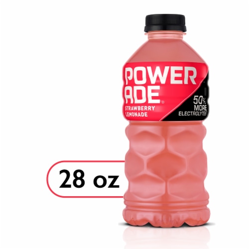 Powerade Pink Strawberry Lemonade Electrolyte & Vitamin Sports Drink Perspective: front
